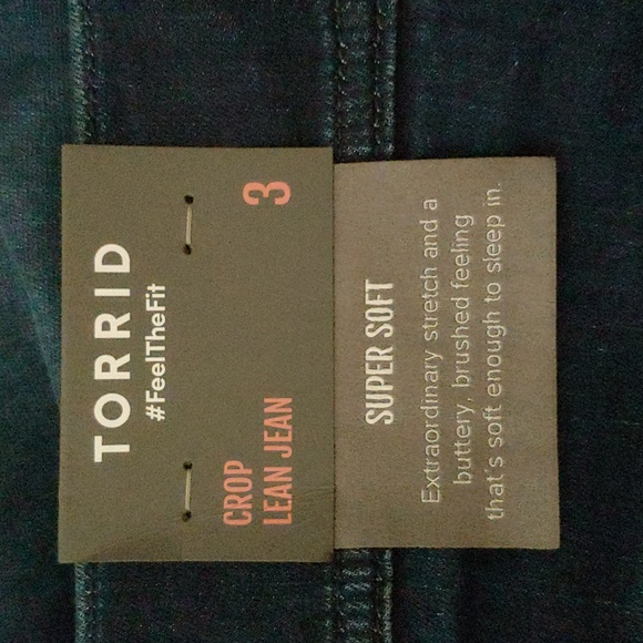 Torrid Crop Lean Stretch Jeans High Rise Size 3 (22/24) NWT - Picture 5 of 6